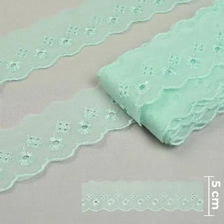 Bordado Ingl&ecirc; S 5, 0 Cm Salm&atilde; O Tc Swiss Embroidery Lace Trim Fabric for Garment Accessories