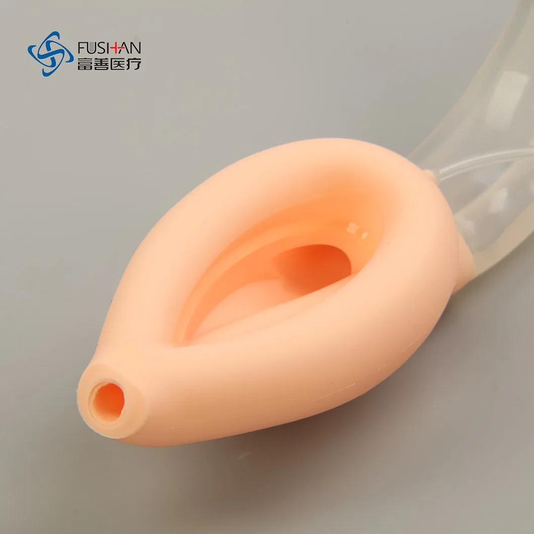 Fábrica de Fushan Anesthsia descartável Duplo Lumen laríngea Máscara Airway 100% silicone com canal de drenagem gástrica 1.0/1.5/2.0/2.5/3/4/5 # com CE, ISO13485