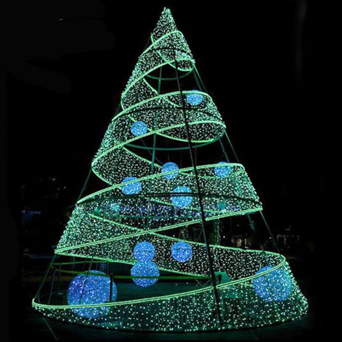 Artificial Spiral Outdoor Commercial Lighted Large Giant Christmas Tree for City Center Display