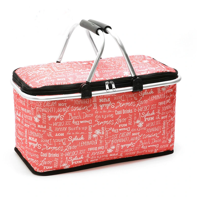 Multifunctional Insulated Shopping Basket, Outdoor Folding Picnic Basket