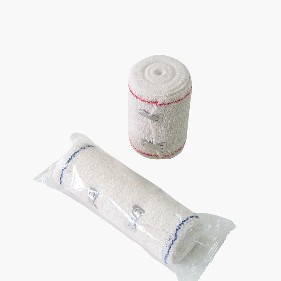 Wholesale/Supplier Medical High Elastic Cotton Disposable Crepe Bandage with Clips