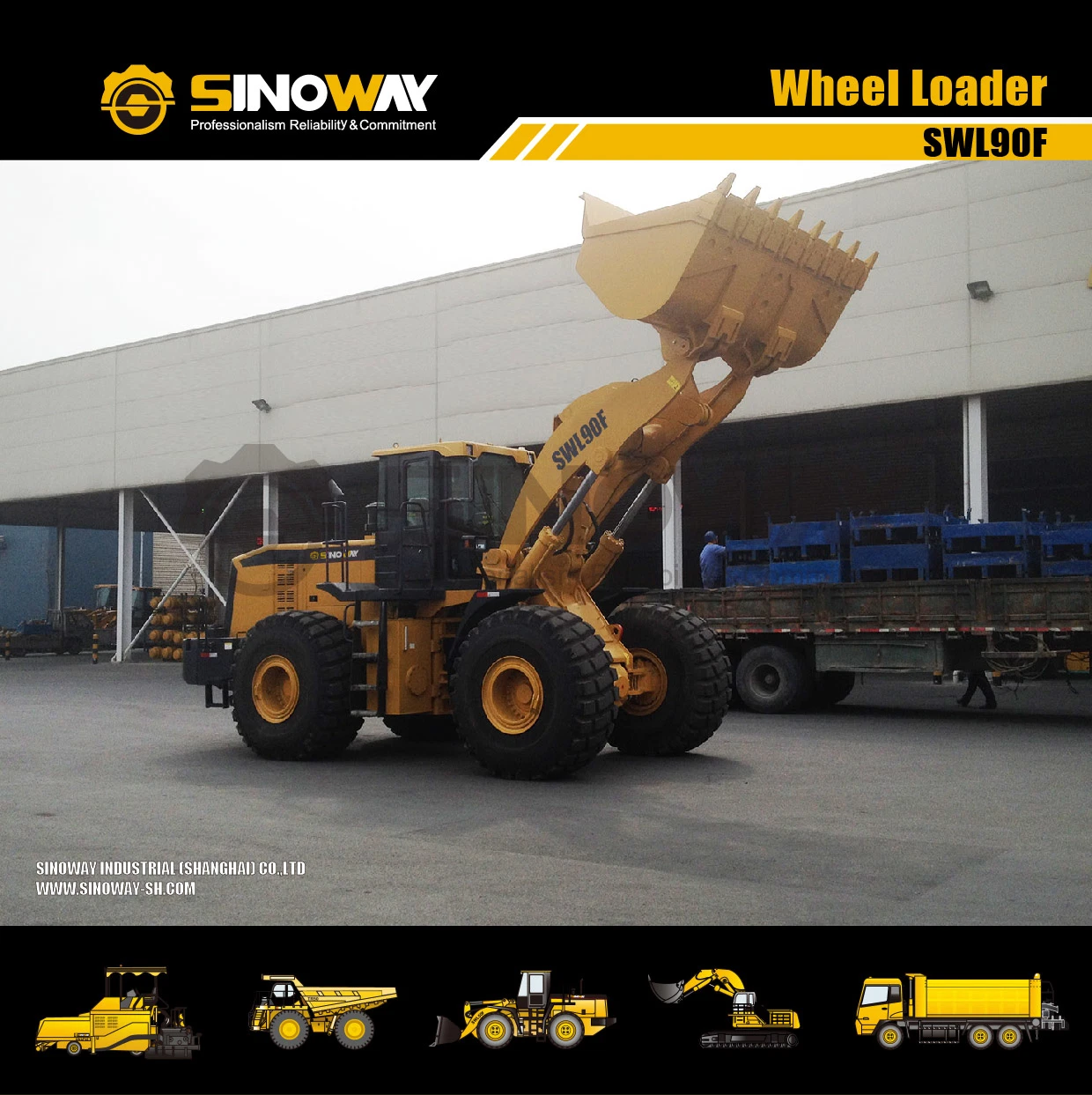 Large Wheel Loader 9ton Scoop Loader with 5.0m3 Shovel Bucket