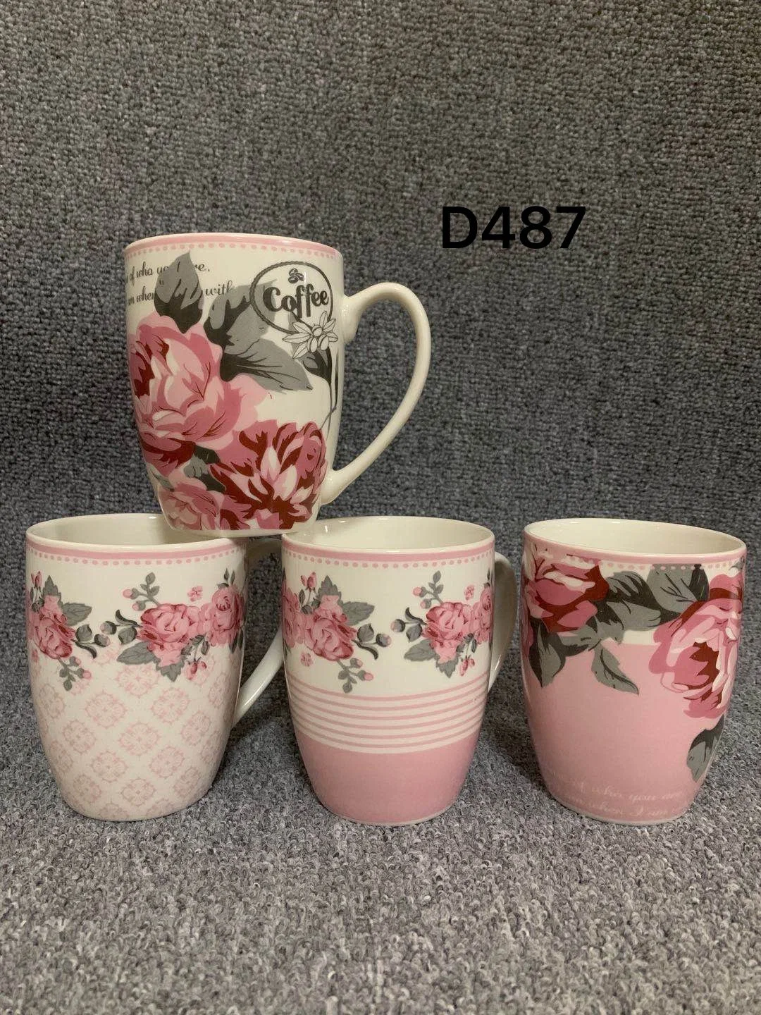 Factory Manufacture Wholesale/Supplier Price Flower Pattern Printing Coffee Tea Hot Liquid Ceramic Porcelain Cup Mugs