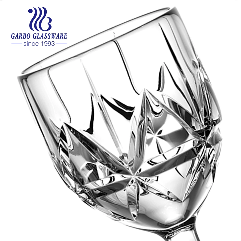 New Designs European Style Wine Glassware Engraved Crystal Stem Glass Small MOQ for Party Home