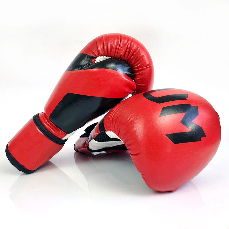 Nw-036 Men Women Kick Boxing Gloves Leather Karate Muay Thai Free Fight Training Gloves, 12oz - Red