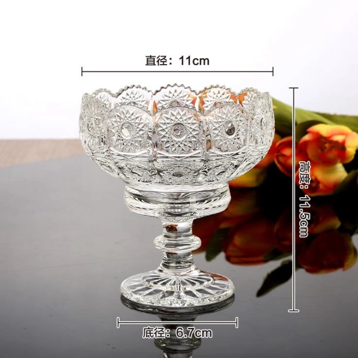 Ice Cream Glass Cup Salad Mug Home Decoration Goblet Glassware Candy Jar Fruit Glass Bowl Fruit Plate