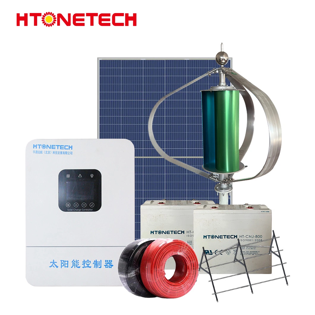 Htonetech 16W Panneau Solaire Mono Usine Solaire Éolien et Hydroélectrique Chine Système d'Énergie Éolienne Domestique avec Générateur d'Énergie Éolienne 1kw