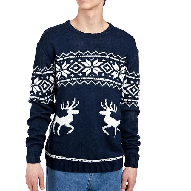 New design Fall Winter Ugly Christmas Sweater Knitted Pullover Long Sleeves Crew Neck Plus Size Men&prime; S Sweaters