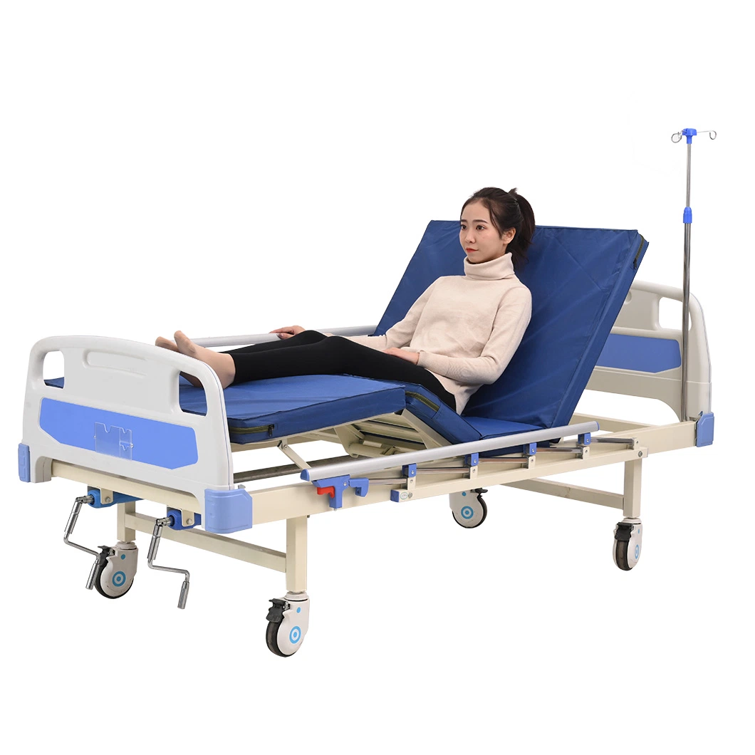 Hospital Furniture Single Crank Manual Medical ICU Home Use Patient Nursing Care Bed