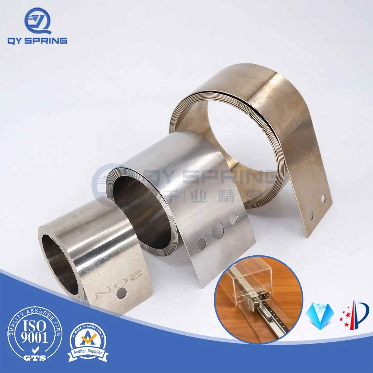 Qy High-Quality Stainless Steel Constant Force Spring in Shelf Pusher