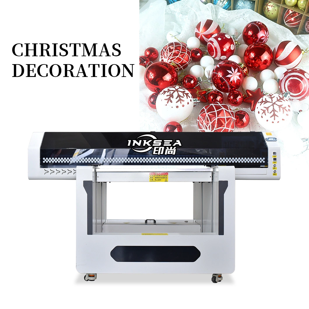 Impresora UV multifuncional 90*60cm cabezal de impresión Ricoh cinco colores + barniz Adornos de Navidad Viajero de Navidad impresora UV Precio