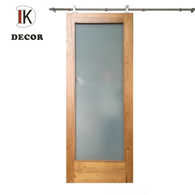 Glazed Wooden Door Special for Hotel Toilet/Home Bathroom with One Large Panel Glass