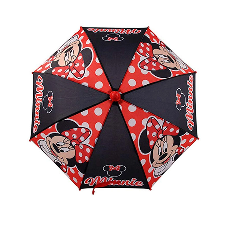 Girls&prime; Little Minnie Mouse Polka DOT Character Umbrella with Cartoon Handle