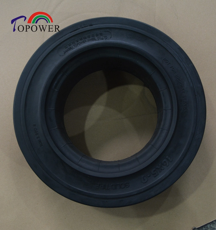 High Loading Capacity Solid Tire Tubeless Solid Rubber Tyre for Tow Vehicles Trailers 16X5-9