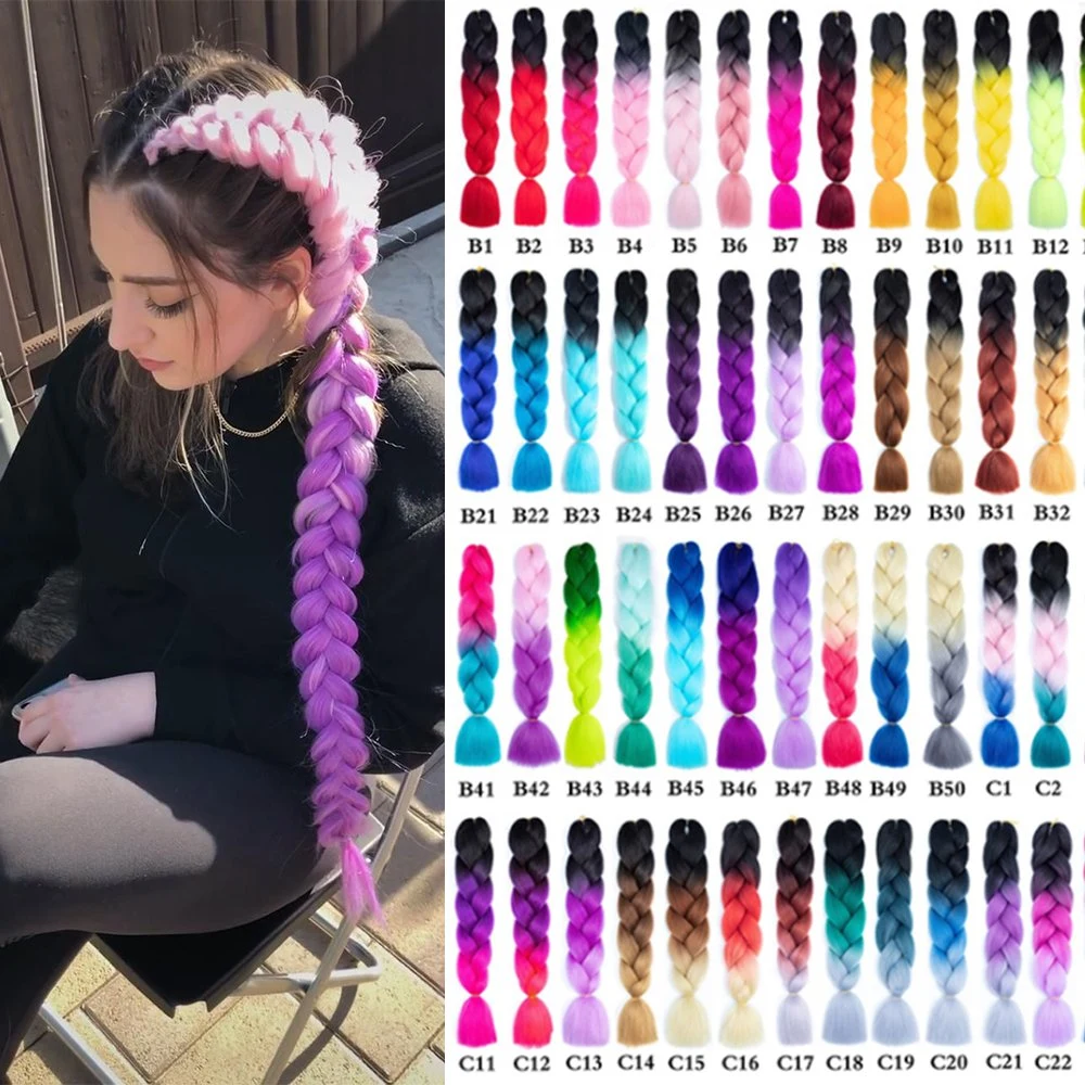 Kbeth Dirty Gradient Color Big African Jumbo Braid Hair High Temperature Custom Length 28 Inch Fashion Synthetic Hair Extension Rope China Vendors Wholesale