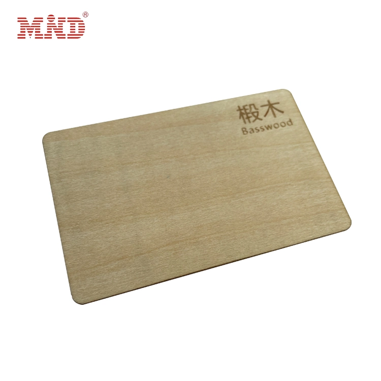 Carving Logo 13.56MHz Engraved Gift Design RFID NFC Wooden Card