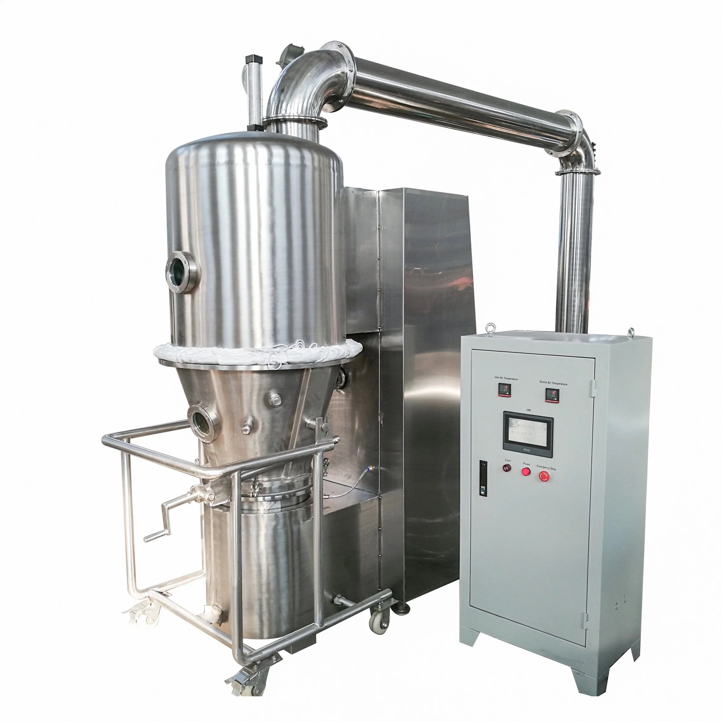 FL-120 Secador de lecho de ebullición vertical fluidizado de alta eficiencia Granulador para Gránulos farmacéuticos polvo de café sólido instantáneo