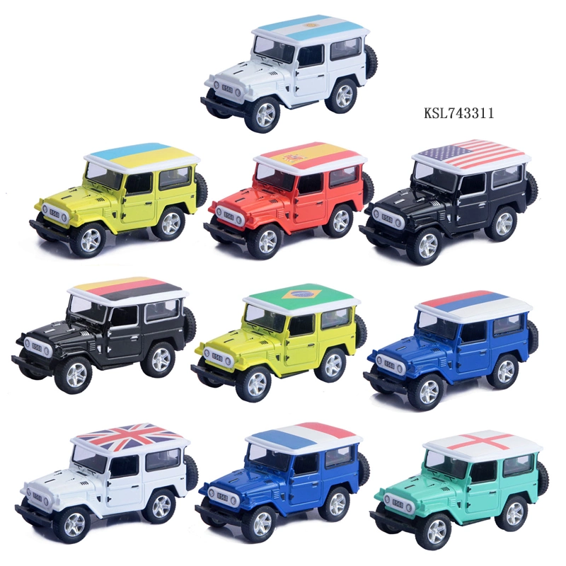 Venta caliente niños Mini Tamaño Metal vehículo Juguetes tirón Die-Cast Atrás Jeep Car Modelo simulado de aleación Racing de Toy Car niños Venta al por mayor de coches de Diecast