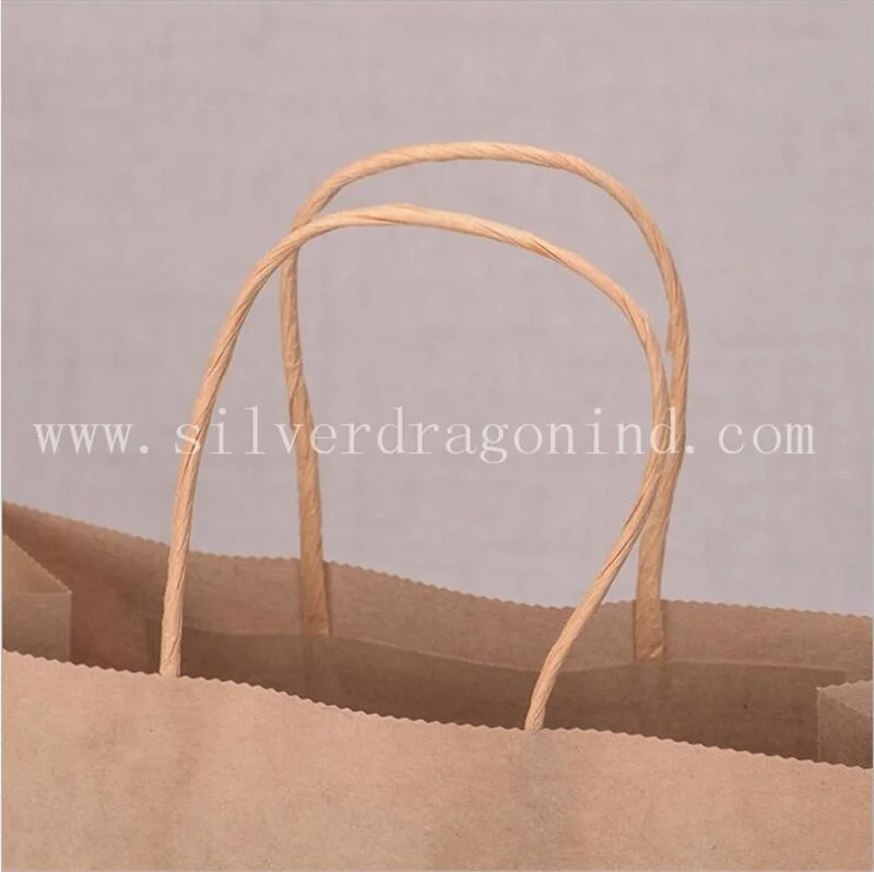 Custom Brown Kraft Paper Shopping Bag with Rope Handle