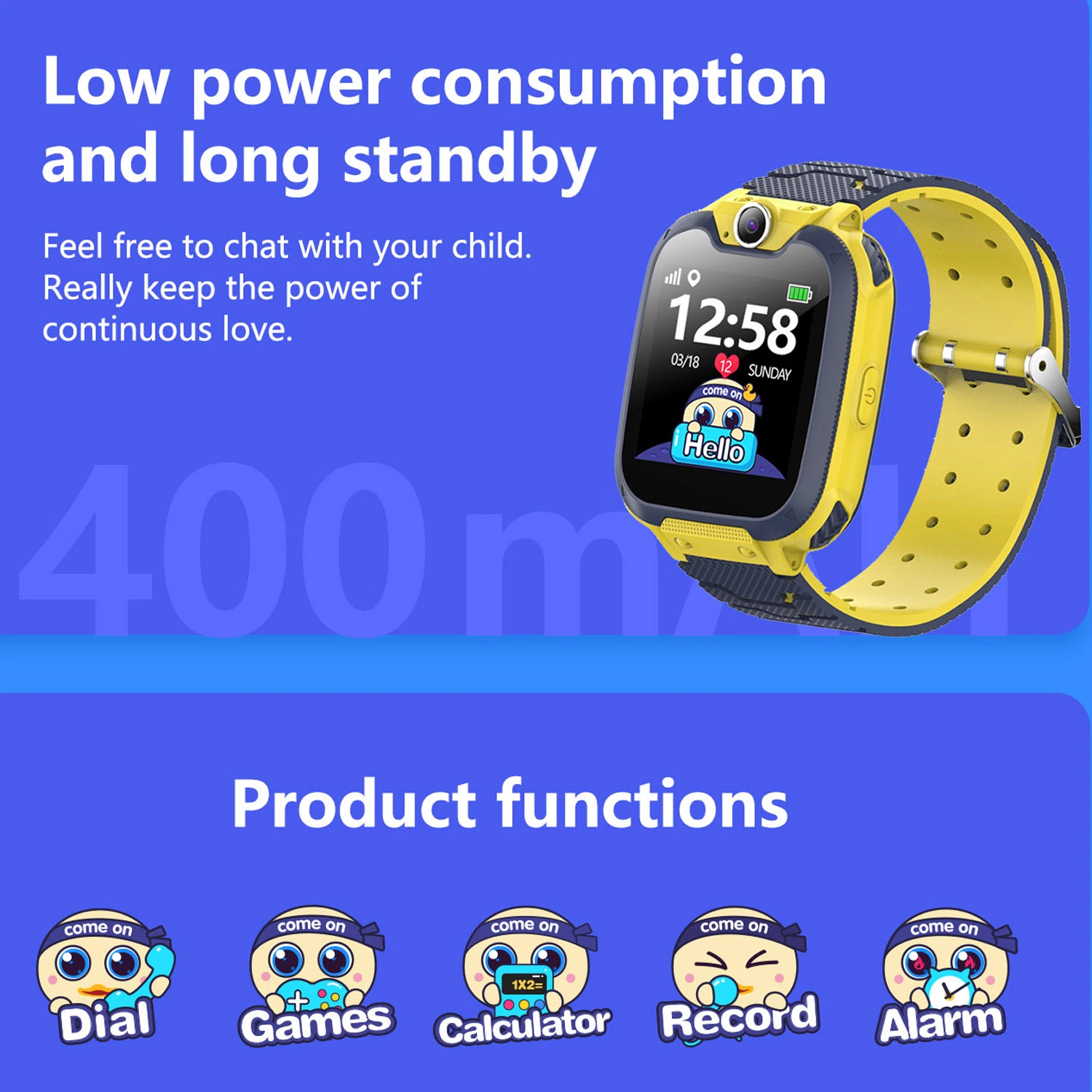 New Designed 2G Kids Smart Watch Baby Toy Watch Sos Tracking Watch with Camera Music Player D20
