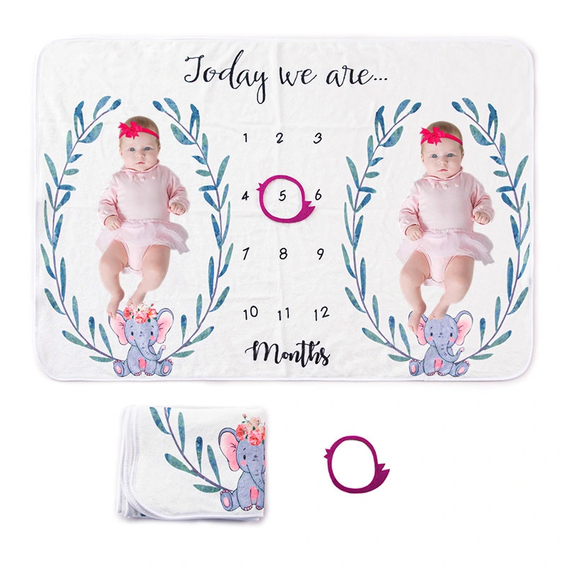 Photo Props for Pictures Gender Neutral First Year Growth Months Chart Baby Milestone Blankets