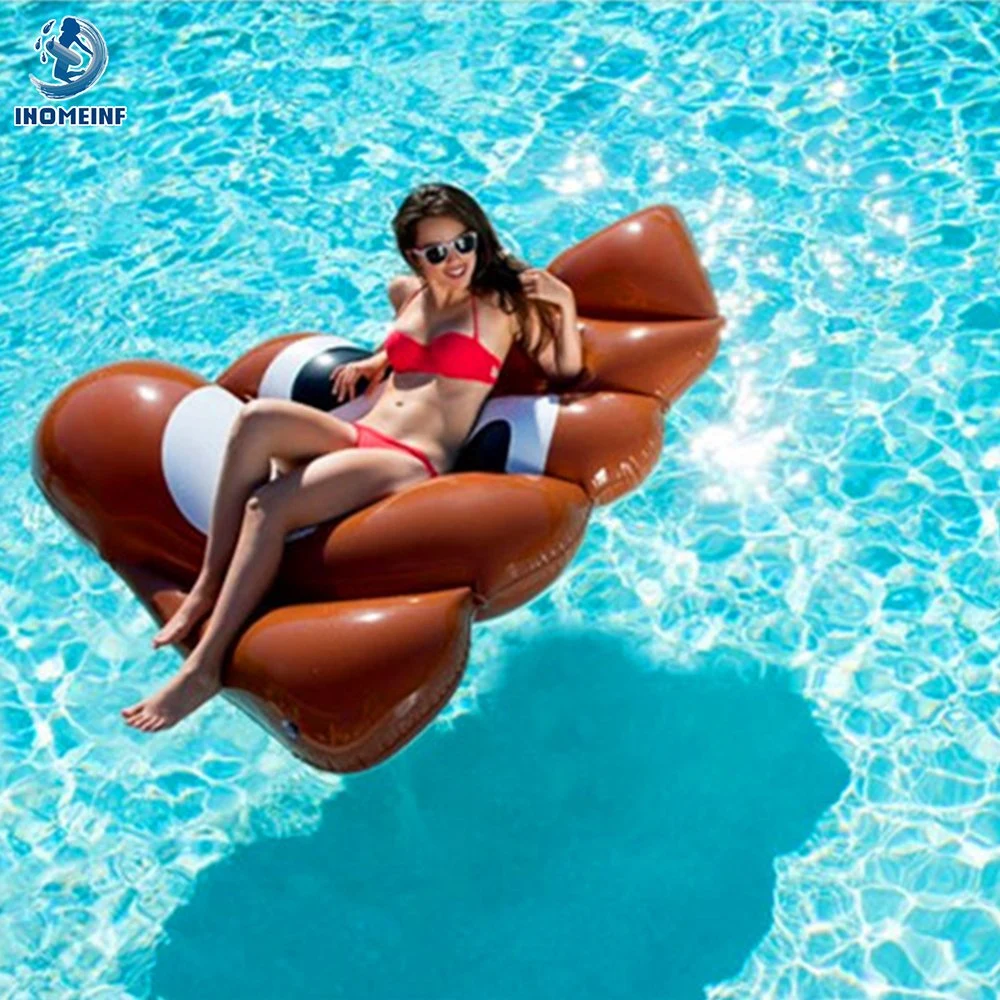 New Design PVC Leakproof Funny Pool Float Inflatable Poop Stool Floating Row for Summer Beach