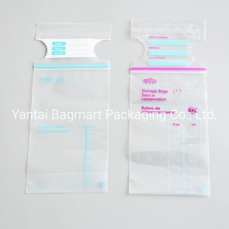 OEM PE Zipper Breast Milk Fresh Storage Bag, Leakage Proof, Antibacterial Bag