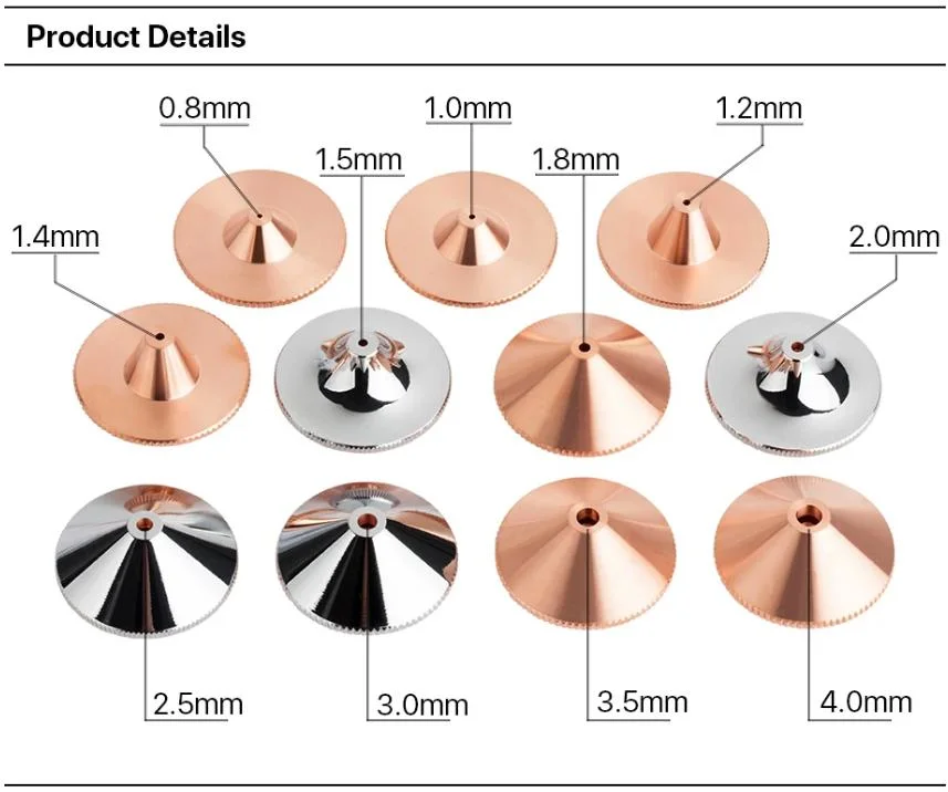 Buse laser à tête de coupe Aurora Double couche chromée D32