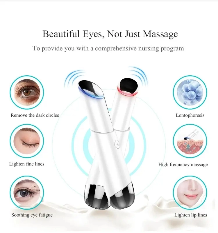 Home Anwendung Hautpflege Beauty-Produkte Wiederaufladbare EMS Heating Eye Mini-Massagegerät Für Stift Zur Faltenentferner