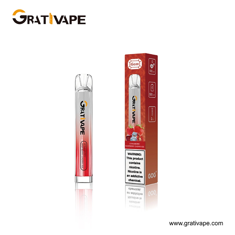 Best Price Original Disposable/Chargeable 2ml Vape Gem 600 Puff Rechargeable Fruit Flavor Vape Pen Fashion E Cigarette