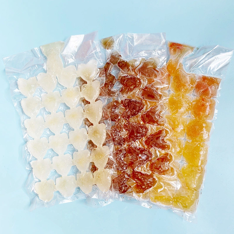 Custom Clear LDPE Transparent Poly Cold Seal Packaging Cubes Plastic Ice Cube Bags for Making Ice Cubes