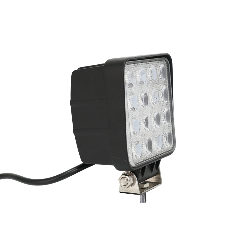 Square ECE R10 48W 4 pulgadas de luz LED de trabajo para la carretilla/remolque/carretilla/Tractor agricultura