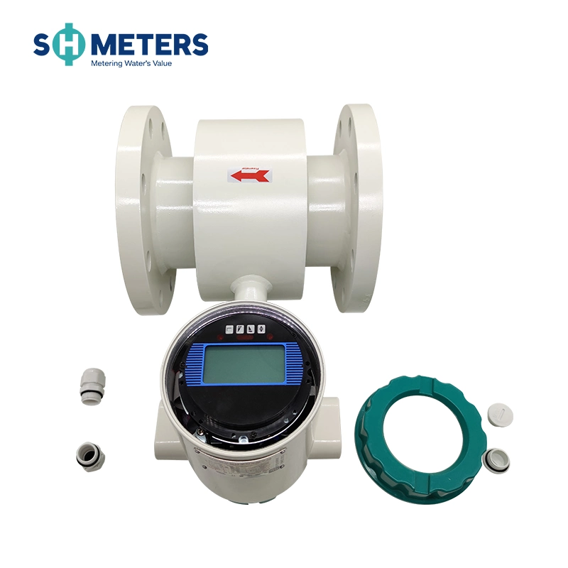 DN 100 mm de tamaño grande de hierro fundido Digital Magnético electromagnética del medidor de caudal de agua industrial