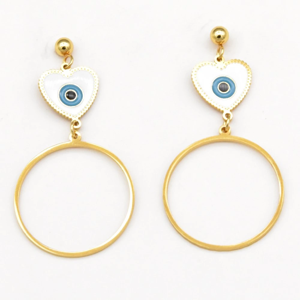 Factory Customized Fashion Eardrop Turkish Evil Eyes Earrings for Girls