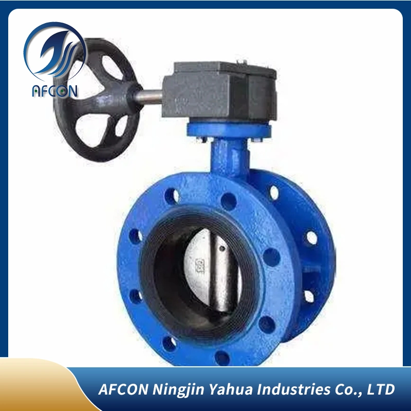 DN100 Pn16 4 Inch Worm Wheel Cast Steel Soft Sealing Flange Butterfly Valve