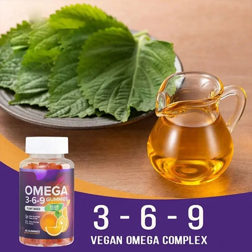 Natural Omega Brain Supplements DHA Algae Oil Gummies Supplements Fish Oil 369 Vegan Omega Gummies