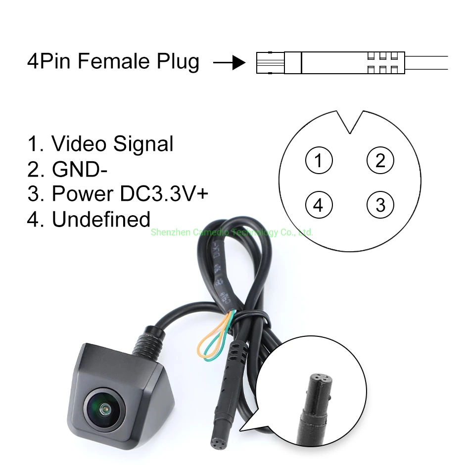 La visión nocturna Waterproof delantero/trasero del vehículo alquiler de copia de seguridad de marcha atrás vista de la cámara 3 Cable de Control Asistencia Control de giro de la imagen