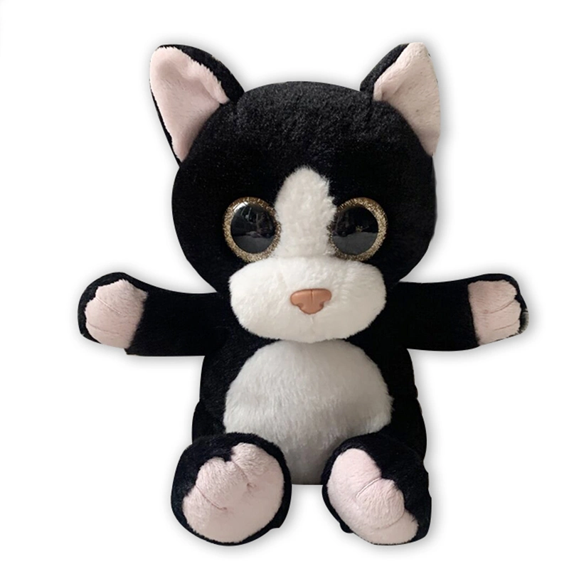 Cute Big Eyes 20cm Soft Black Stuffed Animal Lovely Plush Toy Cats