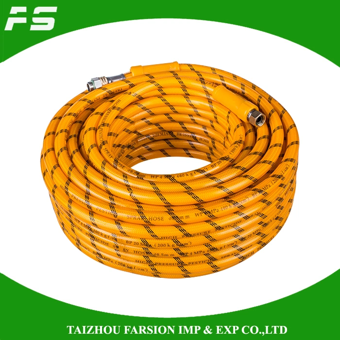 High Pressure Fiber Reinforced Paint Yellow Heavy Duty Knitted 200 Bar 3000 Psi Pressure PVC Air Spray Hose