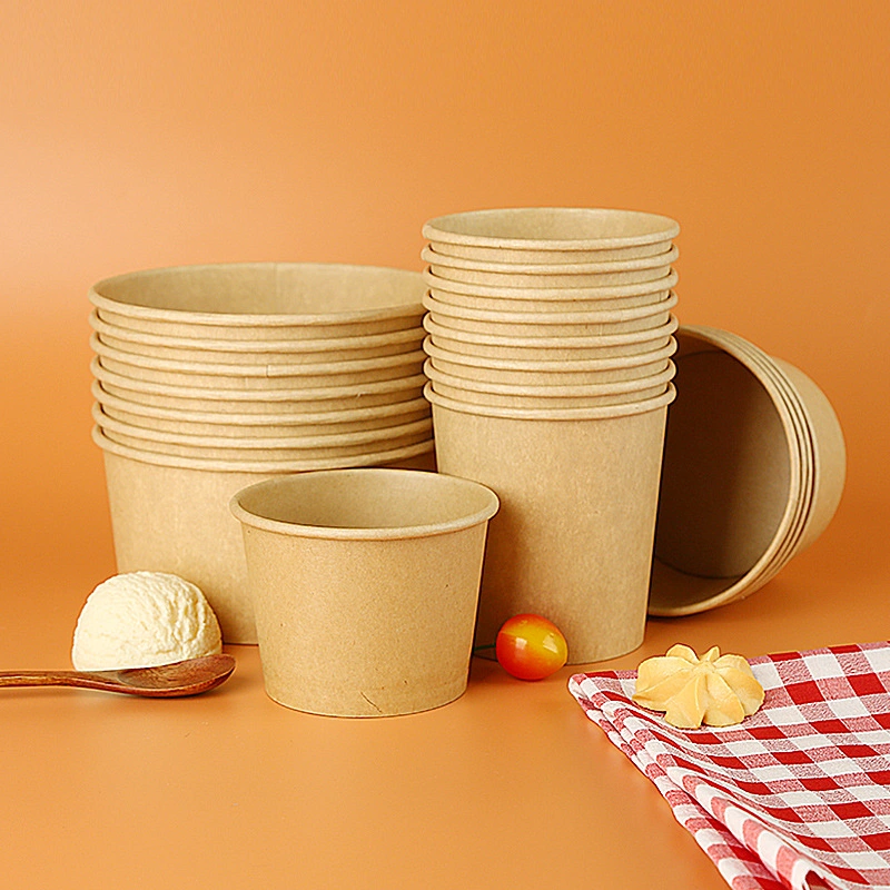 Microwaveable Biodegradable Lunch Box Portable Kraft Paper Food Container Disposable Eco Friendly Paper Food Packaging