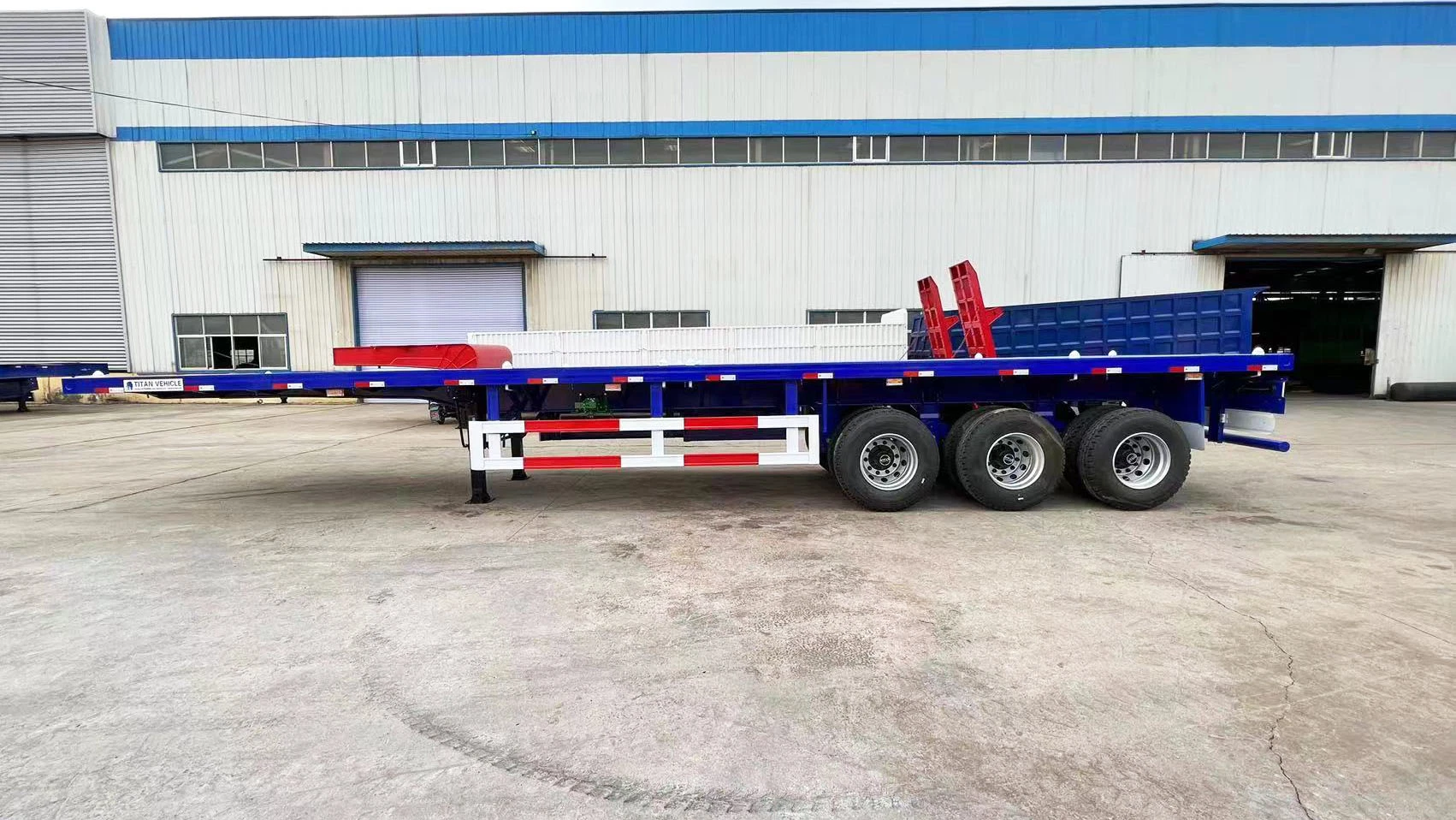 New Flatbed Trailer Flat Bed Semi Truck Container Shipping Transport 3/4 Axle 40/48 FT Foot 12m From China Manufacture