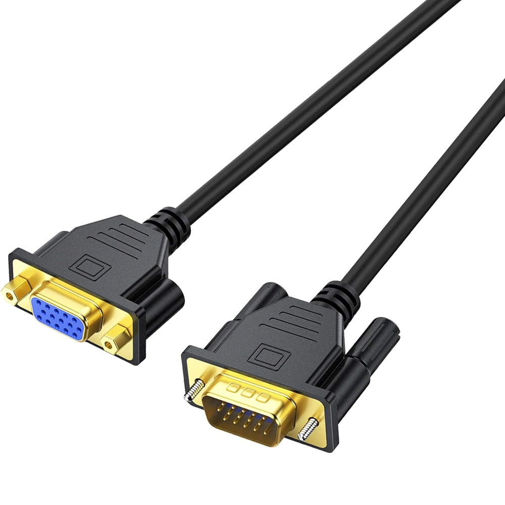 Kolorapus 15 Pin 9 Pin VGA Male to Female Monitor Cable VGA Display Cable for Computer