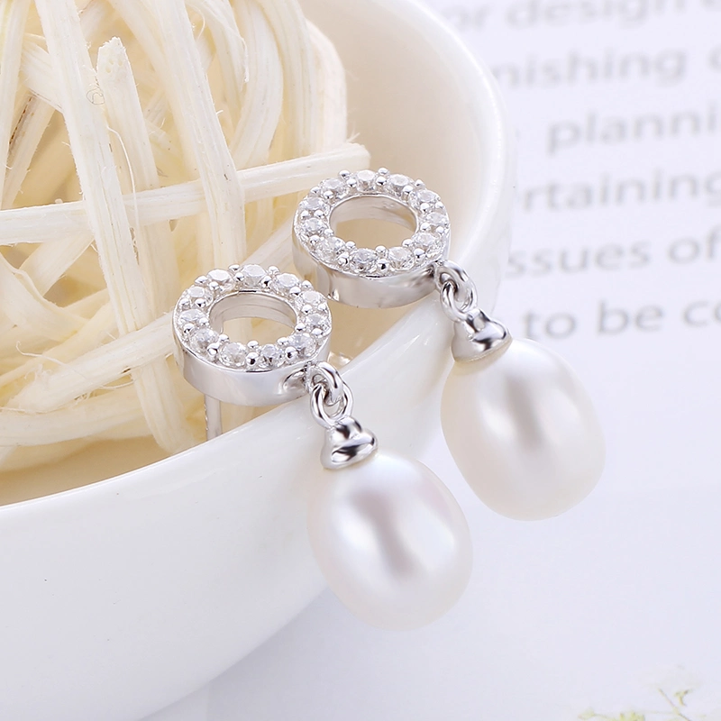 Charm Jewelry Women Long Drop Earring in Pearl Jewelry Wholesale