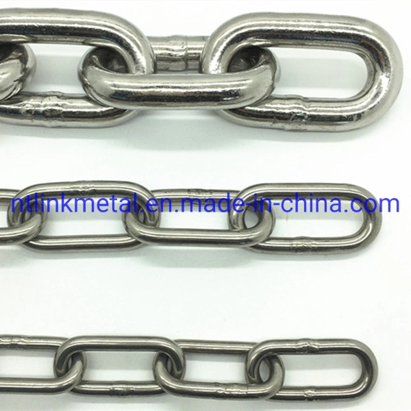 G50 16mm High Strength Flash Welding Stainless Steel Link Chain SS304 SS316