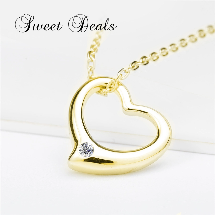 Heart Necklace Simple Pendant Fashion Jewelry S925 Sliver Jewelry