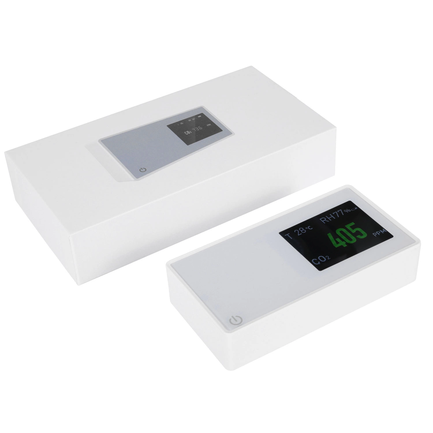 CO2 Monitor, IAQ CO2 Detector NDIR sensor Tabletop Medidor de dióxido de carbono temperatura y humedad relativa, rango 0~5000ppm