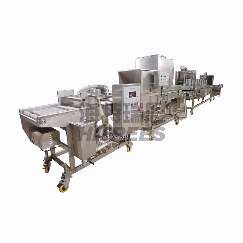 Powerful Motor Fish Breading Battering Forming Frying Processing Line