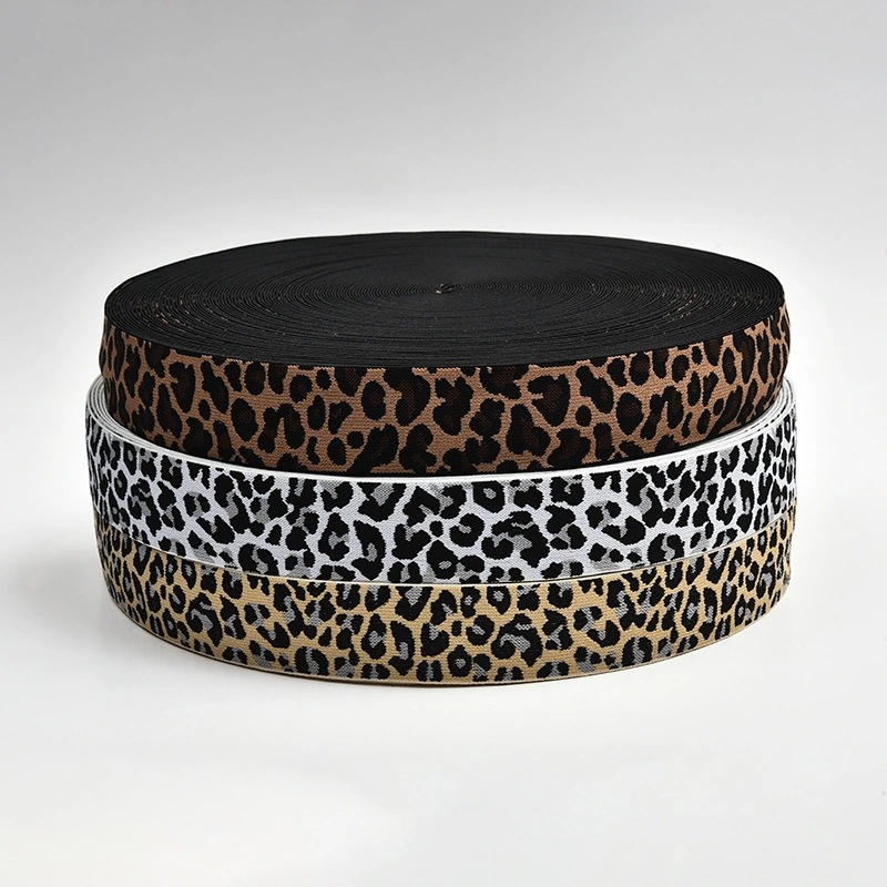 K3014 Leopard Jacquard Elastic Leggings Skirt Nylon Elastic Band Accessories Hair Band