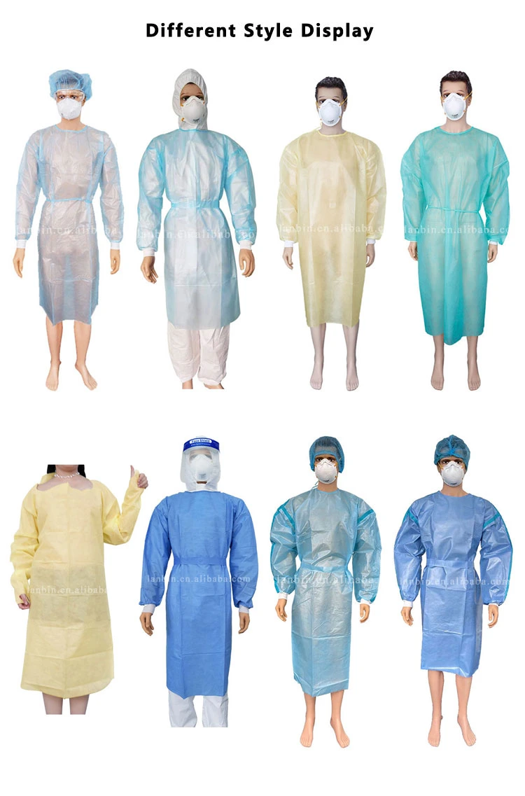 Medical Hospital Set Disposable XL Size SMS Yellow Isolation Gown