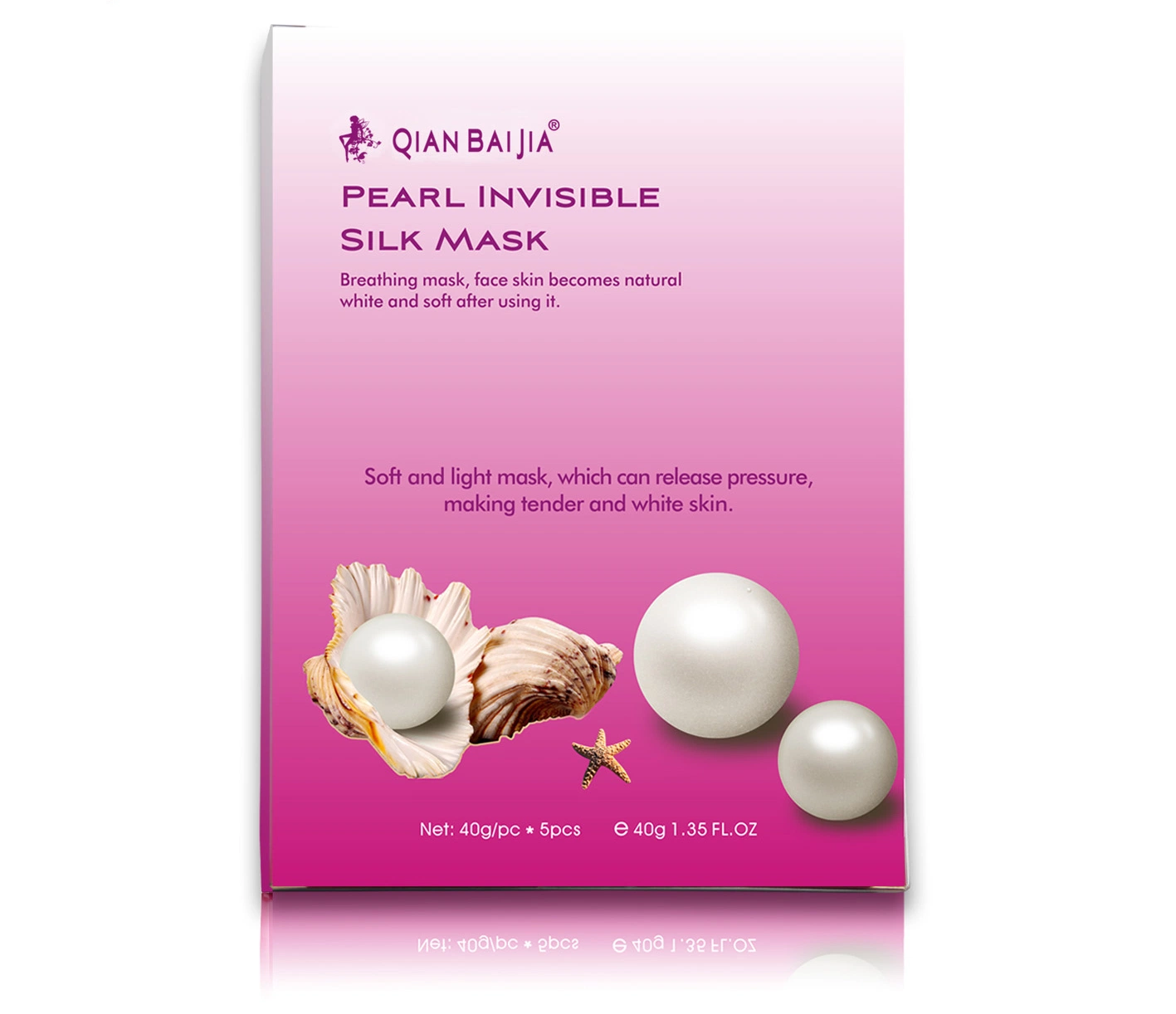 Qbeka Whitening and Repairing Elements Correct and Brighten Skin Tone Natural Ocean Pearl Silk Mask Wholesale/Supplier or OEM Service